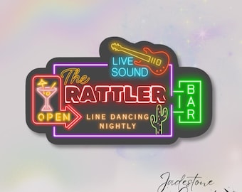 The Rattler Bar Sticker: Cowboy Romance, Holographic Kindle Ereader Merch