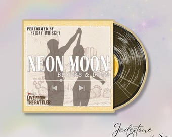 Neon Moon Vinyl Record Sticker: Jessica Peterson Licensed Merch