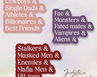 Romance Novel Men Holographic Sticker: Spicy Book Lover Kindle Decal