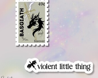 Fourth Wing Basgiath Stamp Sticker: Holographic Kindle Reader