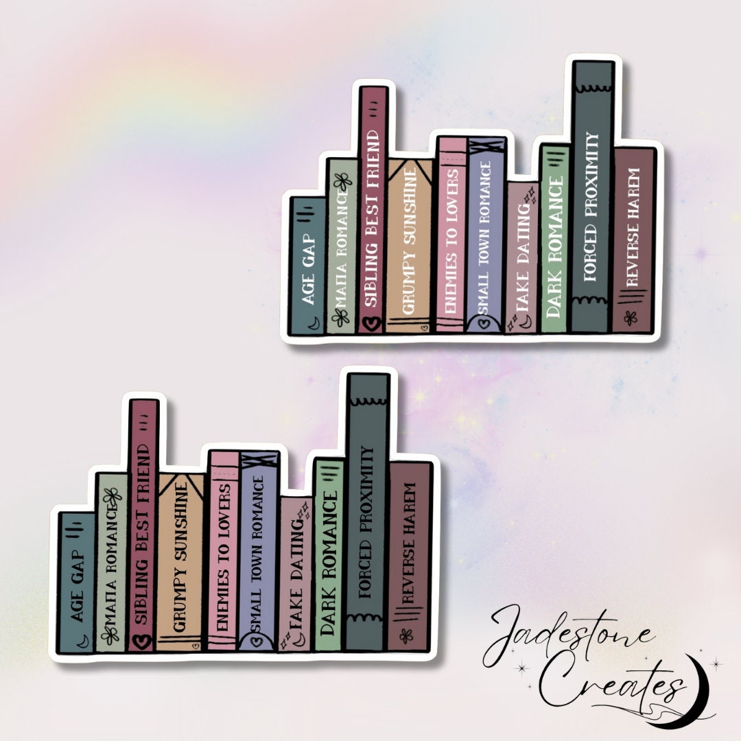 Holographic Bookish Kindle Sticker Romance Tropes - Etsy