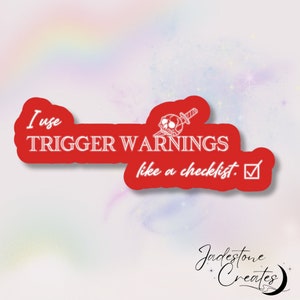Holographic "Trigger Warnings Checklist" Sticker - Dark Romance Bookish Kindle