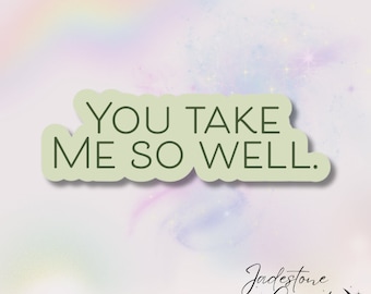 Holographic Spicy Bookish Kindle Sticker "You Take Me So Well”