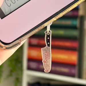 Halloween Knife Ereader Charm: "Killing It" Metal Reader Accessory