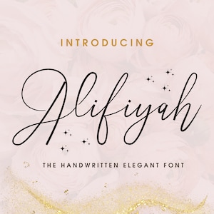 Alifiyah Font - Handwritten Script Font, Cricut Fonts, Farmhouse Font, Fonts for Cricut, Modern Calligraphy, Wedding Font, Procreate Font