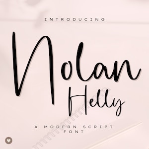 Nolan Helly Font-Handlettered Font, Handwritten Font, Calligraphy Font, Script Font, Cricut, Procreate, Canva, Wedding, Commercial Use Brand zdjęcie 1