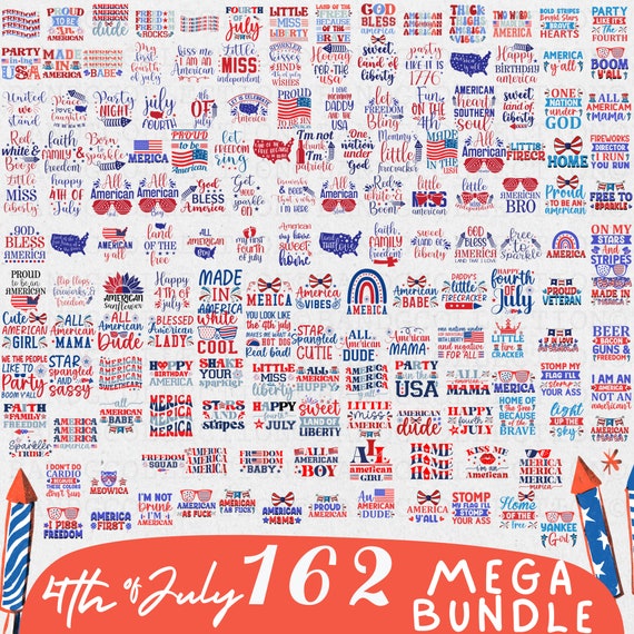 4th of July SVG Bundle, 160 Designs July 4th SVG, fourth of July svg, Independence day svg, patriotic svg, America svg USA Flag svg Cut file