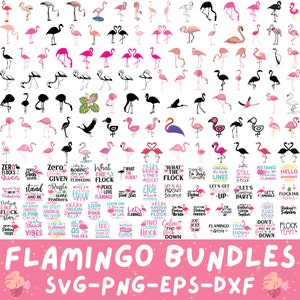 Flamingo SVG Bundle 150 Designs, Flamingo Cliparts, Flamingo Silhouette, Flamingo Schatten rosa Flamingo svg png, digitale Downloads, Schnittdateien