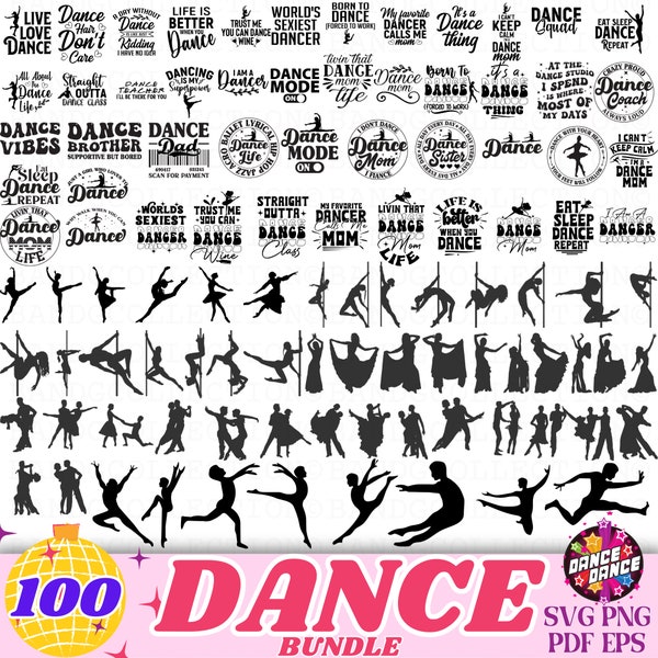 Dance Svg Bundle 100 Dance Silhouette Dance Svg Bundle Dance Vector Dance Clipart Dance Design Ballroom Dance Mom Belly dance retro svg