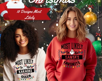 Bundle Svg Noël Png, Noël drôle png, le plus susceptible de Svg png, famille Noël Svg, Dxf Eps Png, Silhouette, Cricut numérique