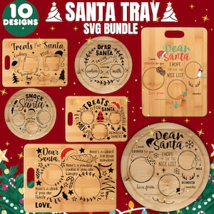 Cher père Noël plateau SVG PNG, Noël SVG, père Noël plateau père Noël plaque svg, svg Santa Milk Cookies, cookies pour le père Noël svg, svg carotte