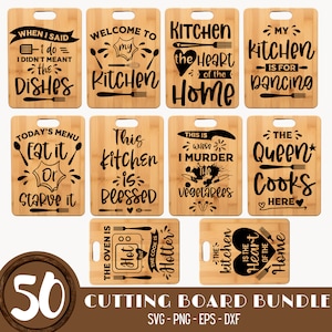 Kitchen Tray Svg Bundle 50 Designs, Cutting Board Svg, Plate svg, tray laser file board, Baking svg, mom kitchen svg cutting board laser png image 6