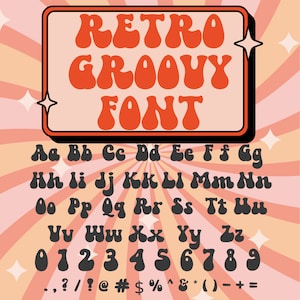 Retro GROOVY FONT SVG, Retro Alphabet Svg, Vintage Font Svg, Groovy Alphabet Svg, Retro ClipArt, Retro Font Svg, Groovy ClipArt, Font Svg