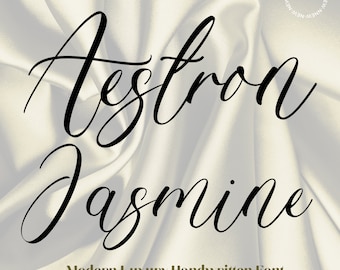 Aestron Jasmine - Handwritten Script Font, Procreate Font Cricut font, Calligraphy, Modern Font, Cursive font, Luxury font, wedding font svg