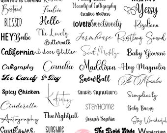 The Ultimate 50 Fonts - Font Bundle ttf svg Heart font, Cricut, Canva Font, Script Font, Digital Fonts, Procreate Fonts, Crafting font