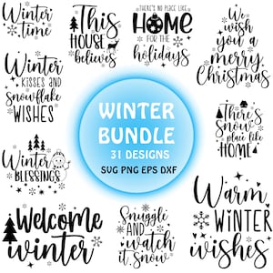 Paquete SVG de invierno, Navidad SVG, Invierno svg, Santa svg, Cita de Navidad svg, Citas divertidas Svg, Muñeco de nieve SVG, Vacaciones SVG, Cita de invierno Svg