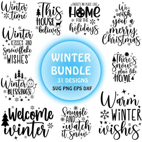 Winter SVG Bundle, Christmas Svg, Winter svg, Santa svg, Christmas Quote svg, Funny Quotes Svg, Snowman SVG, Holiday SVG, Winter Quote Svg