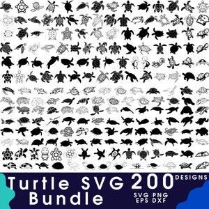 TURTLE SVG, zeeschildpad Svg, 200 zeeschildpadden DESIGNS Clipart, schildpad Svg-bestanden voor Cricut, schildpad svg, schildpad png, schildpad silhouet cricut