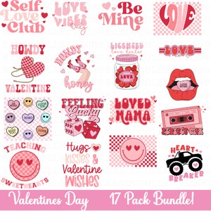 Valentinstag SVG-Bundle, Herz mein, lustig süß Retro Trendy Liebe Xoxo Valentinstag Shirts svg, svg-Dateien für Cricut, Sublimation Clipart