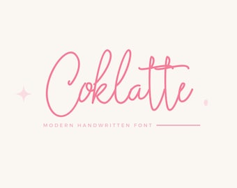 Coklatte Font - Handlettered Font, Handwritten Font, Calligraphy Font, Script Font, Cricut, Procreate, Canva, Wedding, Commercial Use