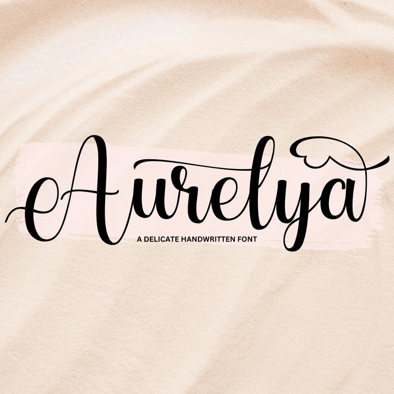 Aurelya Font Handwritten Script Font, Cricut Fonts, Calligraphy, Modern Font, Fonts for Cricut, Cursive Font, Procreate Font, Wedding font zdjęcie 1