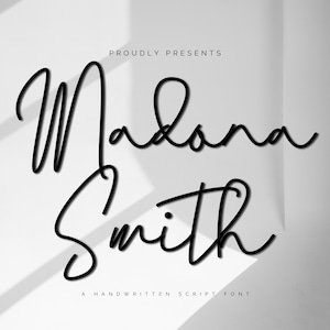 Madona Smith Font- Handwritten Signature Script Font, Cursive Font, Cricut Font Fonts for Cricut Procreate Font Modern Font Wedding font