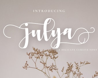 Fuente Julya - Firma manuscrita con colas Fuente Script, Fuente cursiva, Fuente Cricut, Fuentes para Cricut Procreate Font Modern Font swash font
