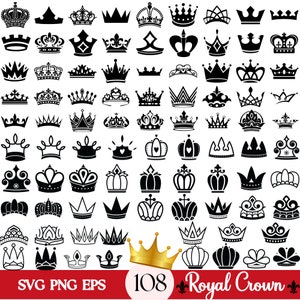 File SVG della corona reale, corona del re SVG, corona della regina SVG, corona della principessa Svg, file della corona di fiori per Cricut, per Silhouette, file di taglio, Png, Svg