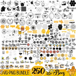 Bundle Svg abeille, Svg ruche, abeille Png, Svg en nid d'abeille, Clipart abeille, Reine des abeilles Svg, Svg abeille, Svg abeille mignonne, 250 cliparts