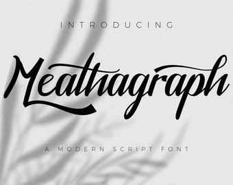 Fuente Meathagraph - Fuente manuscrita, Cricut, Fuente Canva, Fuente Script, Fuentes digitales, Fuente Procreate, Fuente de elaboración, Fuente de boda, Branding