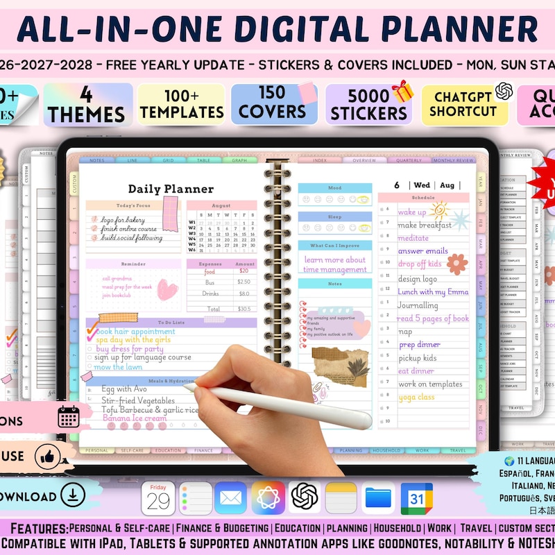 iPad Day Planner Template - Etsy
