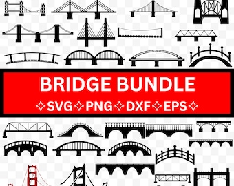 Paquete SVG de puente, Puente Png, Puentes de madera Clipart Descarga instantánea