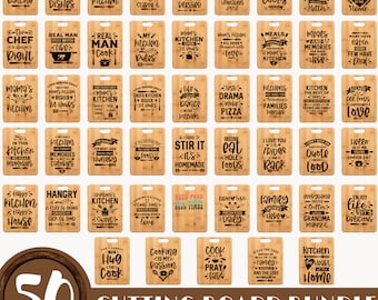 Kitchen Tray Svg Bundle 50 Designs, Cutting Board Svg, Plate svg, tray laser file board, Baking svg, mom kitchen svg cutting board laser png