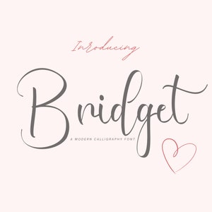 Bridget Font - Handwritten Script Font, Cricut Fonts, Calligraphy, Modern Font, Fonts for Cricut, Cursive Font, Procreate Font, Planner font