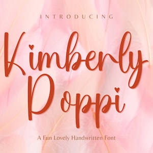 Kimberly Poppi Font - Handwritten Signature font, Heart Script Font, Cursive Font, Cricut Font, Fonts for Cricut Procreate Font Modern Font