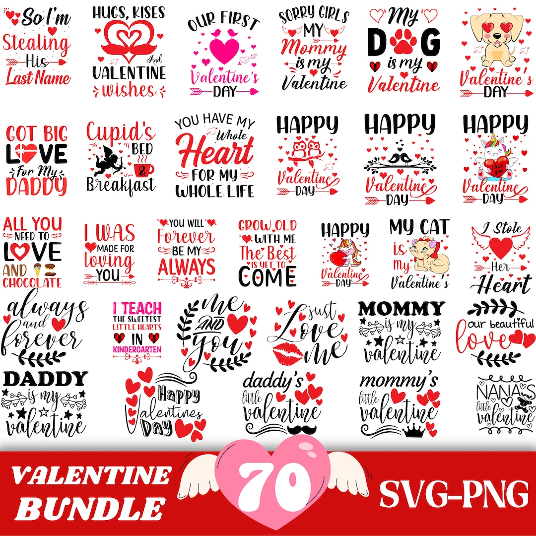 Valentines Svg Bundle, Valentines Day Svg, Happy Valentine Svg, Love ...