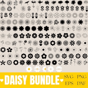 Daisy SVG Bundle, Daisy Flower Svg 150 Designs for Cricut, Clipart cut files for Cricut, Vector Cutfile, Spring svg, Summer svg, png files,