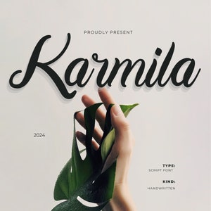 Karmila Font- Handwritten Signature Script Font, Cursive Font Cricut Font Fonts for Cricut Procreate Font Modern Font Swash font Calligraphy
