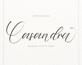 Casandra Font - Handwritten Signature Script Font, Cursive Font, Cricut Font, Fonts for Cricut, Procreate Font, Modern Font, Invitation font