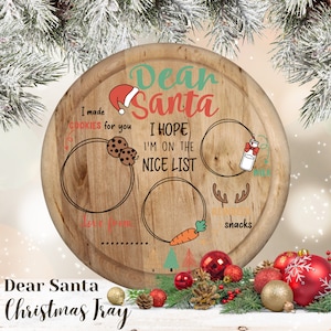 Caro vassoio di Babbo Natale SVG PNG Design rotondo, Natale in formato SVG, vassoio di Babbo Natale piatto in formato SVG, biscotti al latte di Babbo Natale in formato SVG, biscotti per Babbo Natale in formato SVG, carota in formato SVG