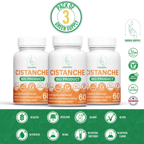 PRO PACK : 3 x Cistanche Capsules 500mg extrait naturel de haute qualité végétarienne.