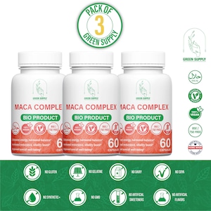 PRO PACK: 3 x Maca Complex Maca Root + Black Maca high quality natural vegetarian extract.