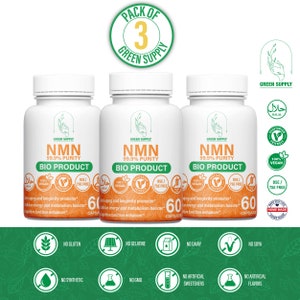 PRO PACK: 3 x NMN 500 mg x 60 capsules (nicotinamide mononucleotide) High quality certified purity.