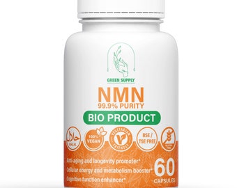 NMN 500 mg x 60 (Nicotinamide Mononucleotide) High-quality certified purity product.
