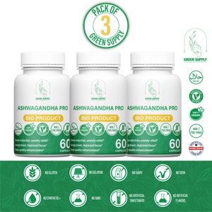 プロパック: アシュワガンダ プロ カプセル 3 個、高ベジタリアン品質の 750mg 天然抽出物。