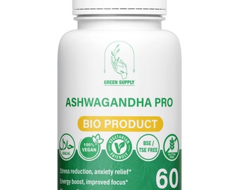 Ashwagandha Pro capsules 750mg high quality vegetarian natural extract.