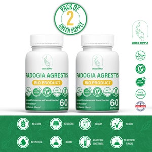 START PACK: 2 x Fadogia Agrestis 500mg natural extract of high vegetarian quality.