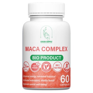 Maca Complex: Maca Root + Black Maca natural extract of high vegetarian quality.