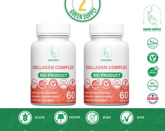 START PACK: 2 x collagen complex collagen type 1 + collagen type 2 + collagen type 3 high quality vegetarian natural extract.