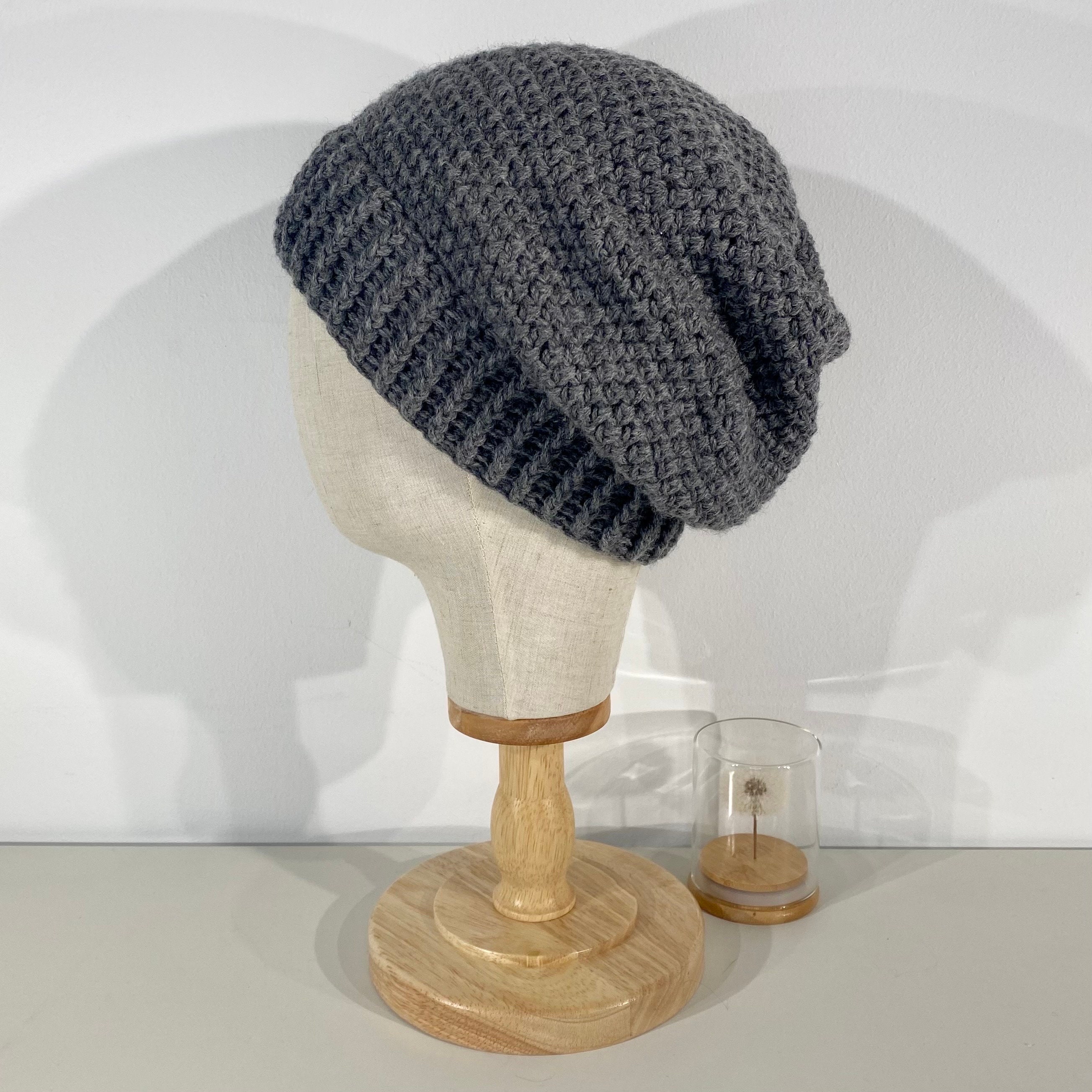 Pure Merino Wool Handmade Slouchy Hat in 